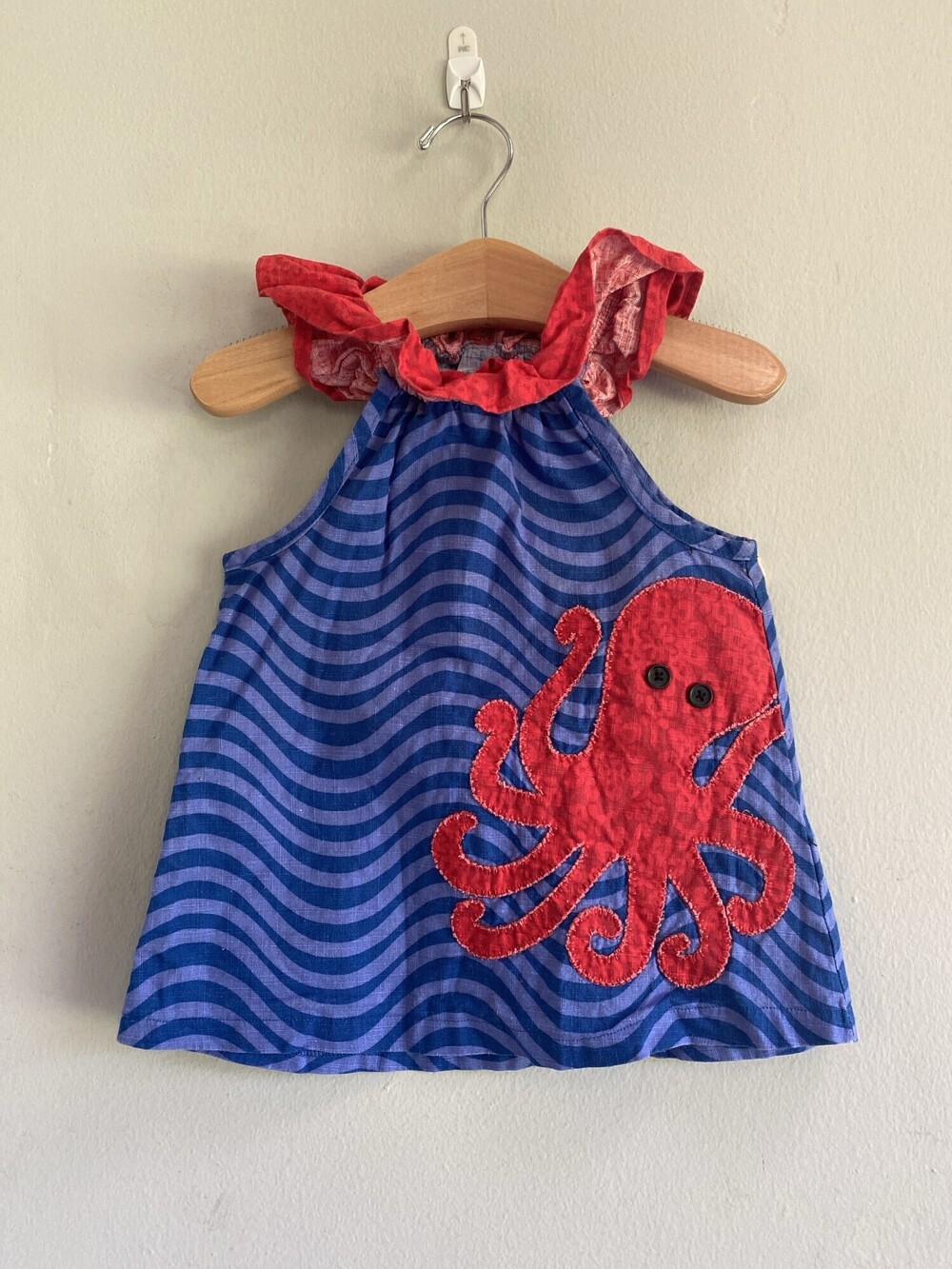 Rare Mud Pie Octopus Applique Cotton Dress Girls 3T